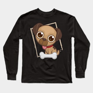 Brown Cute Dog Long Sleeve T-Shirt